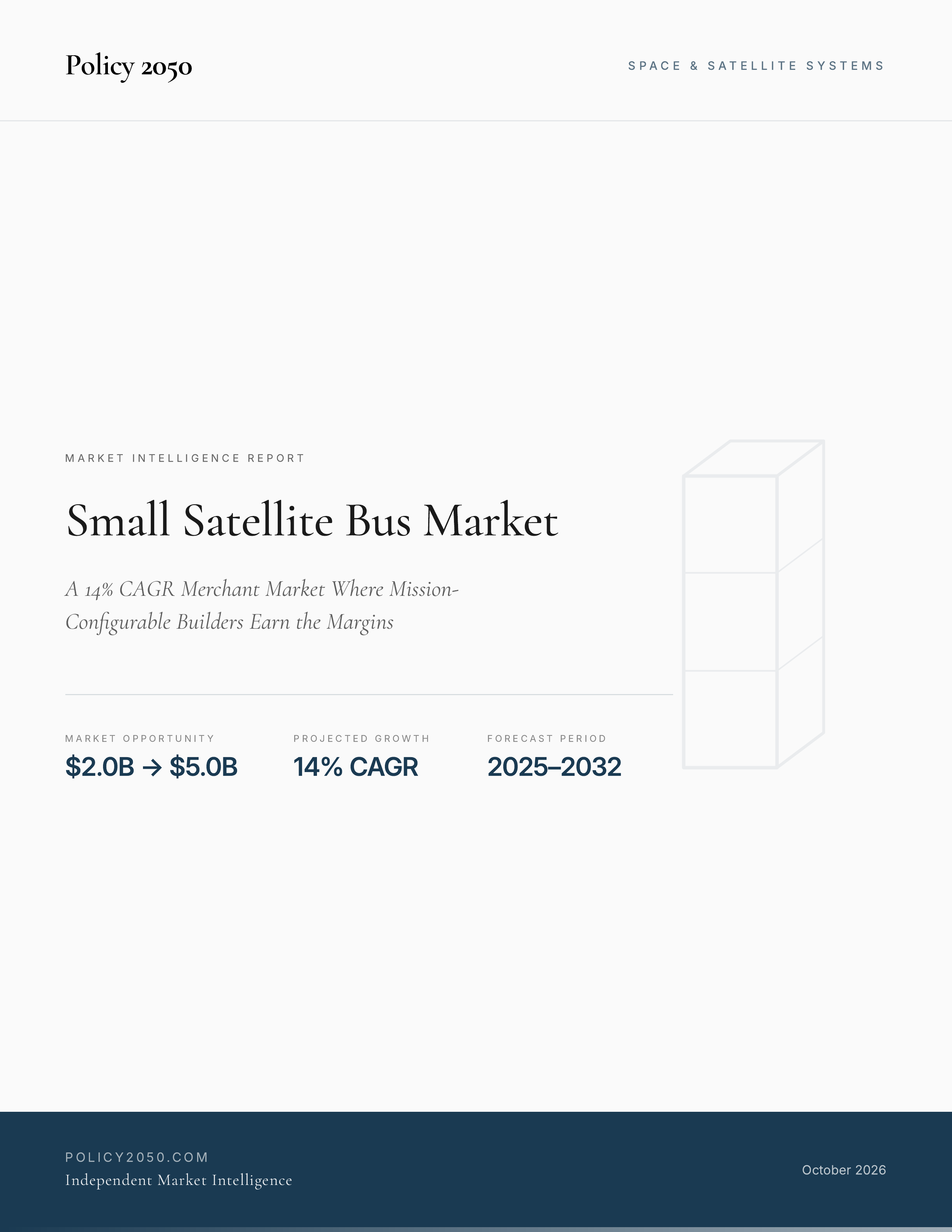 Small Satellite Bus Market — Policy2050 report cover